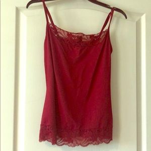 White House Black Market Red lace camisole - sz M